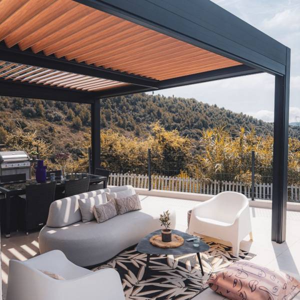 pergola bioclimatique effet bois