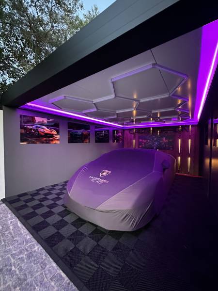 éclairage abri de voiture bandeau led carport