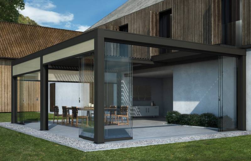 Pratic fournisseur de Cauchi Design pergola lames rétractables en aluminium