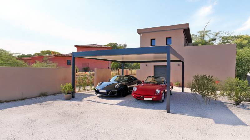 Installation de Carport avec bornes de recharge électrique pour supermarché à Nice dans les Alpes Maritimes