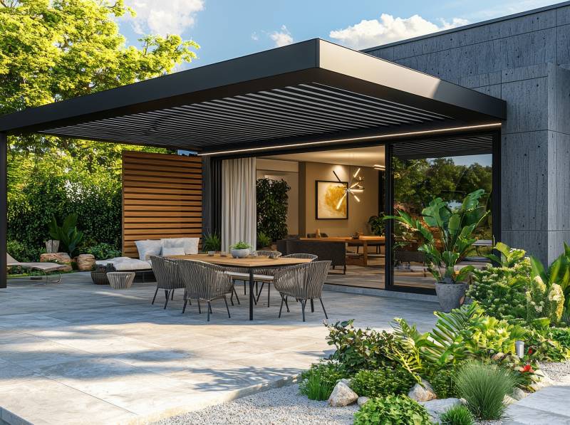 Pergola Bioclimatique à Cannes en aluminium, qu'elle est la différence Cauchi Design 06 vs Leroy Merlin