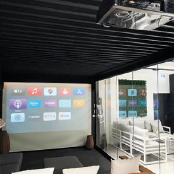 multimédia home-cinéma pergola bioclimatique